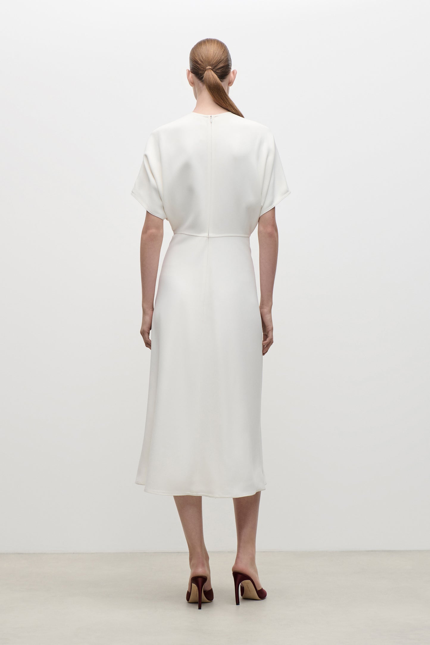 Eleanor Midi Dress In Bright Ivory