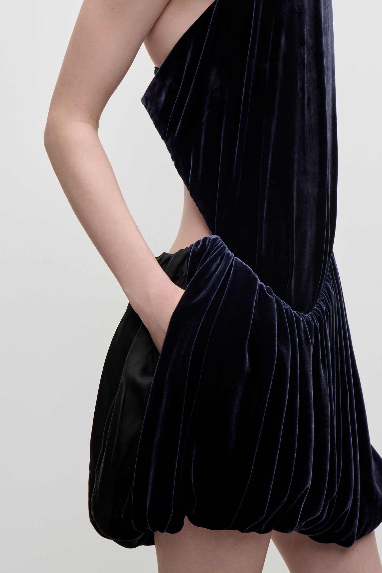 Asymmetric Mini Dress In Navy