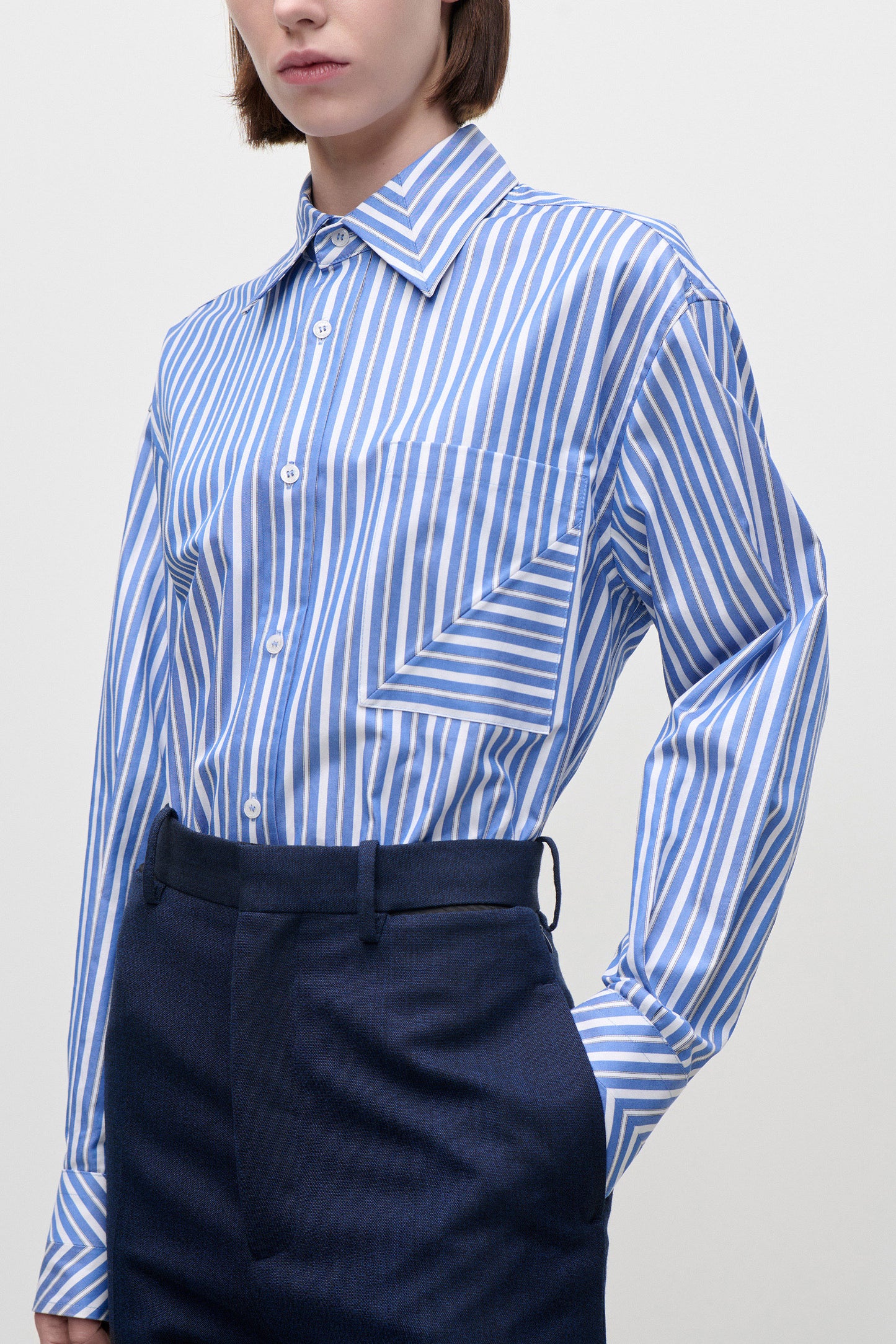 Pocket Detail Shirt In Blue