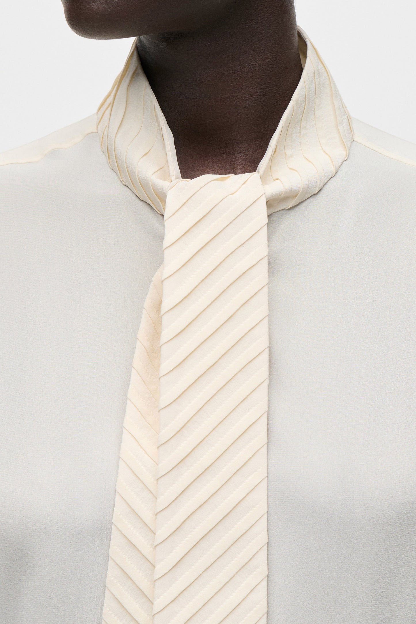 Scarf Detail Bouse In Ivory