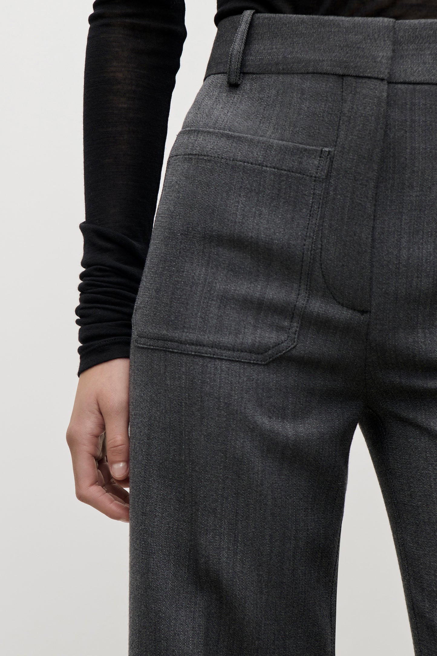 Alina Trouser In Dark Grey Melange