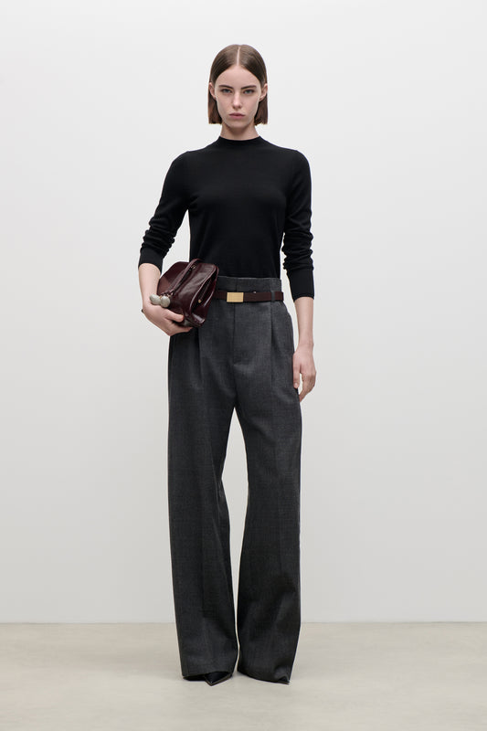 Ethel Trouser In Dark Grey Melange