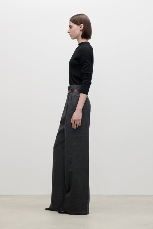 Ethel Trouser In Dark Grey Melange