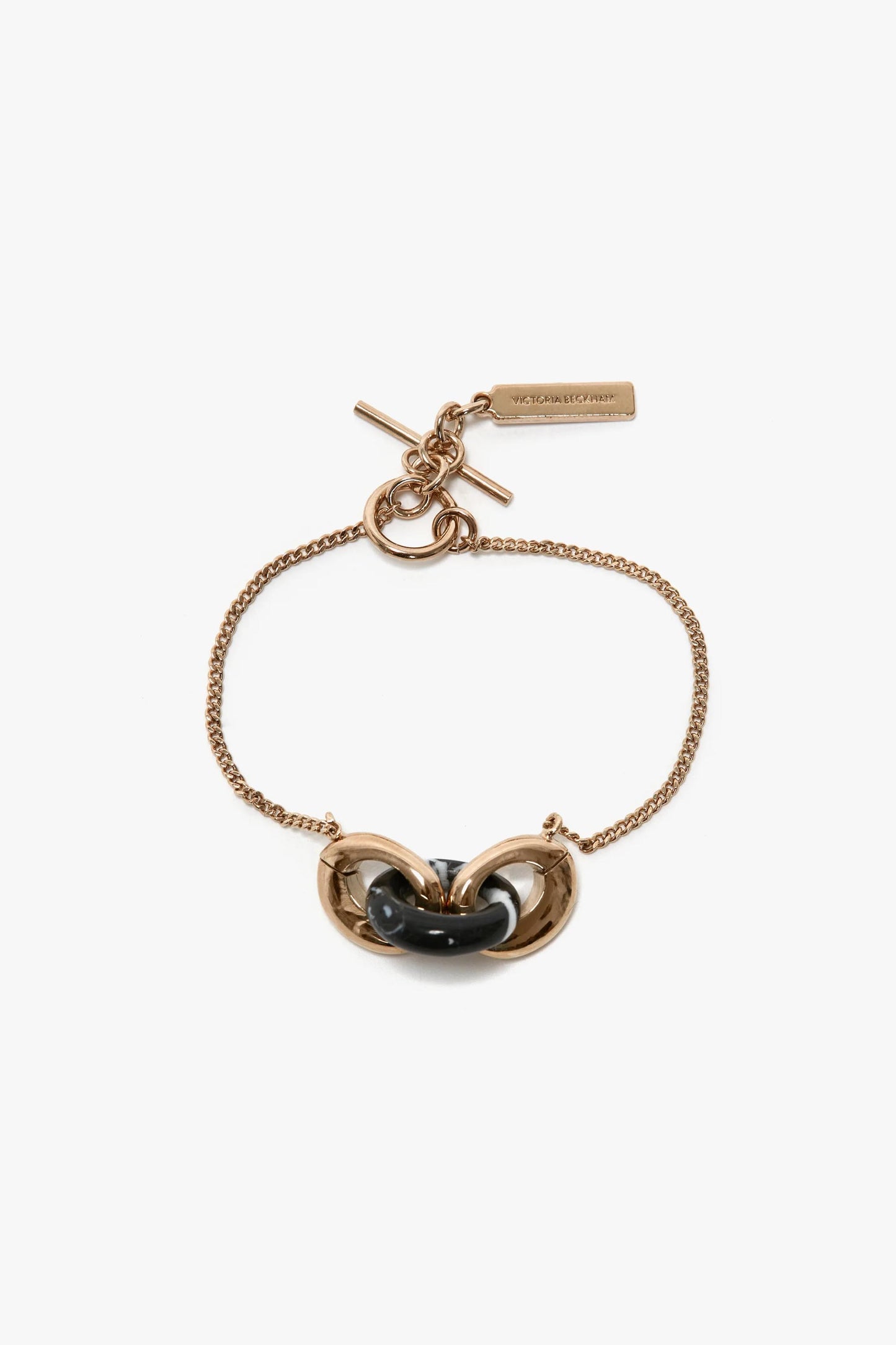 Exclusive Resin Charm Bracelet In Light Gold Black