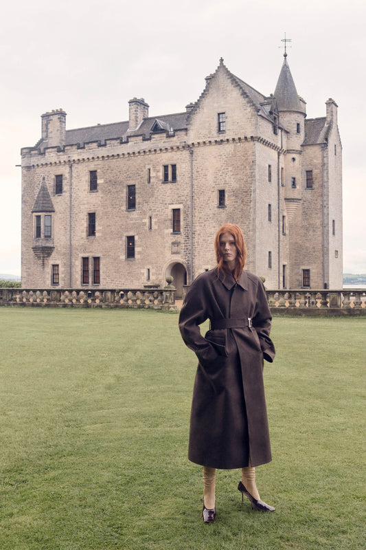 Victoria Beckham X Mackintosh Belted Trench In Brown