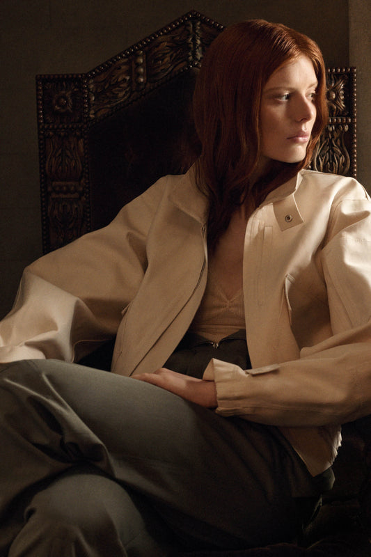 Victoria Beckham X Mackintosh Bomber Jacket In Putty