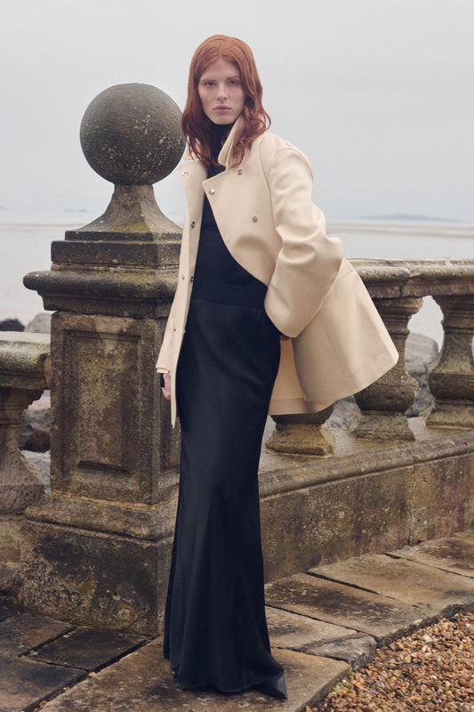 Victoria Beckham X Mackintosh Caban Coat In Putty
