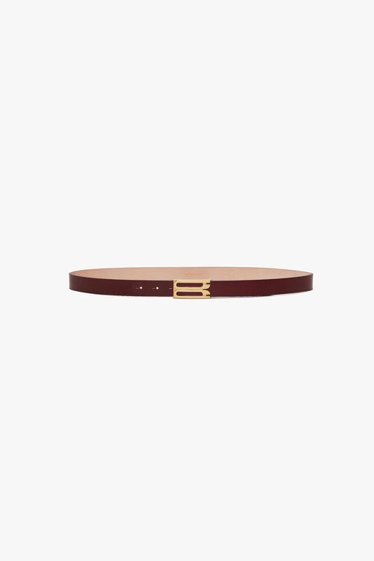 Dorian Belt In Burgundy Glossed Leather