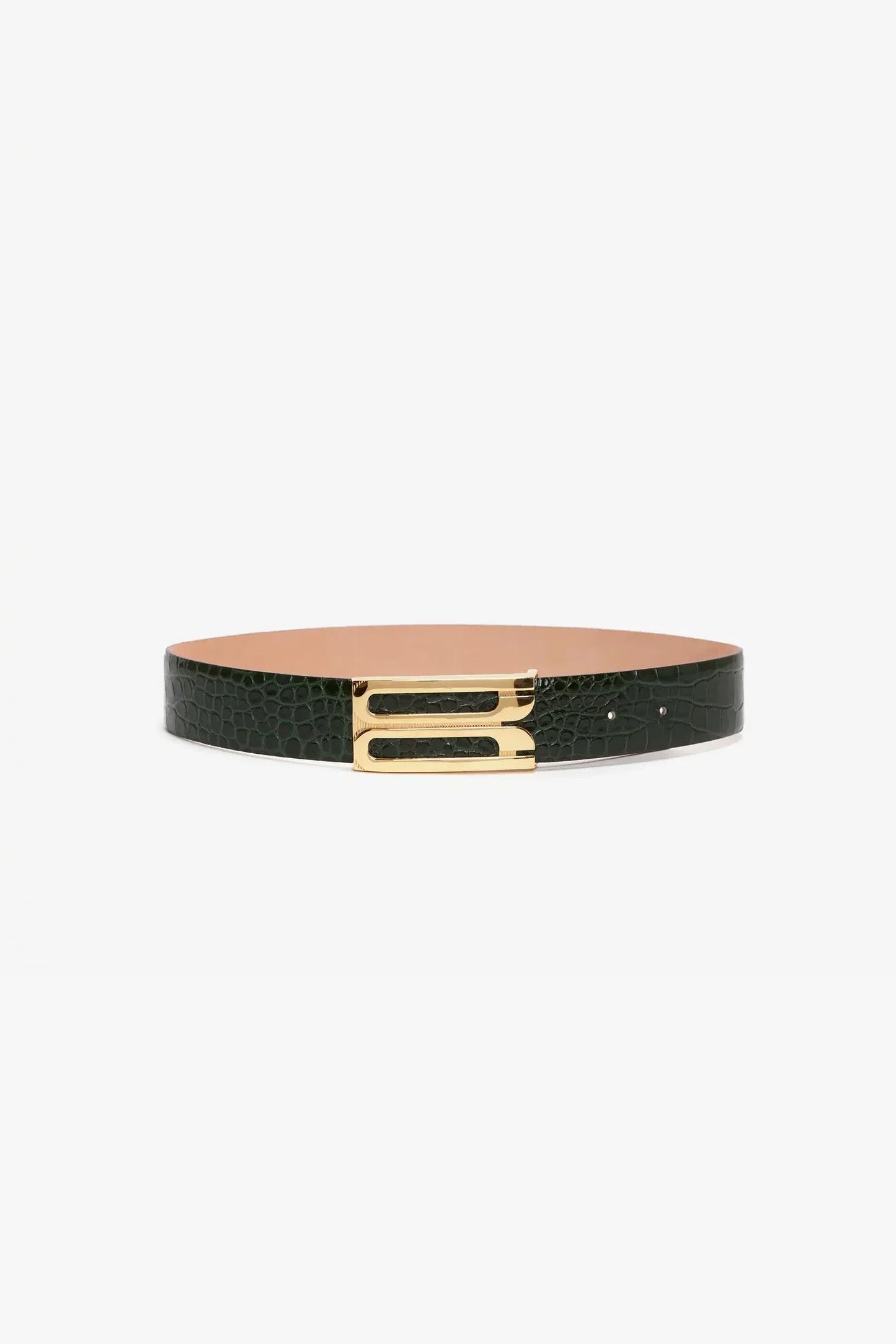Jumbo Dorian Belt Dark Forest Croc Embossed Leather