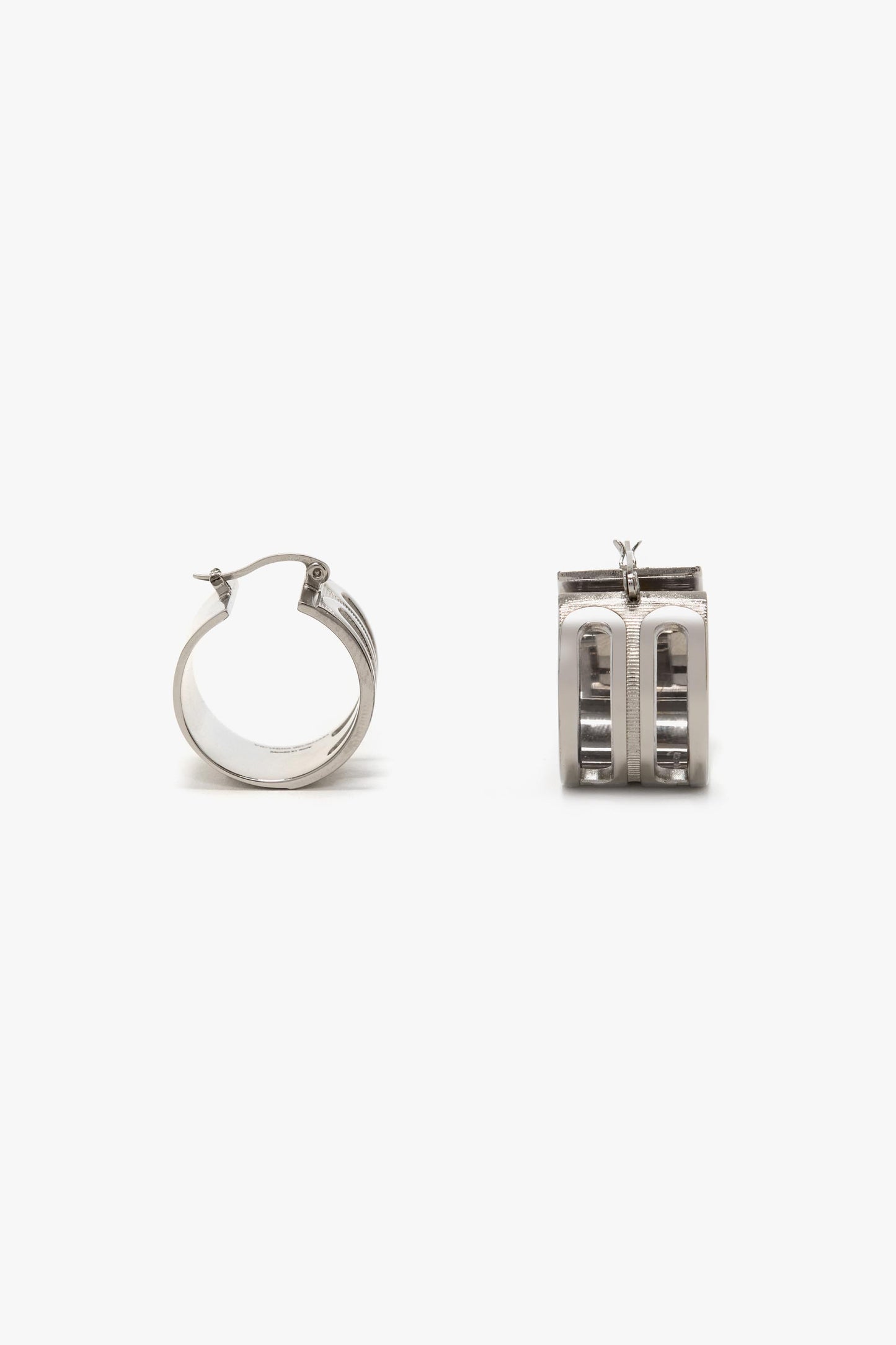 Frame Hoop Earrings In Silver