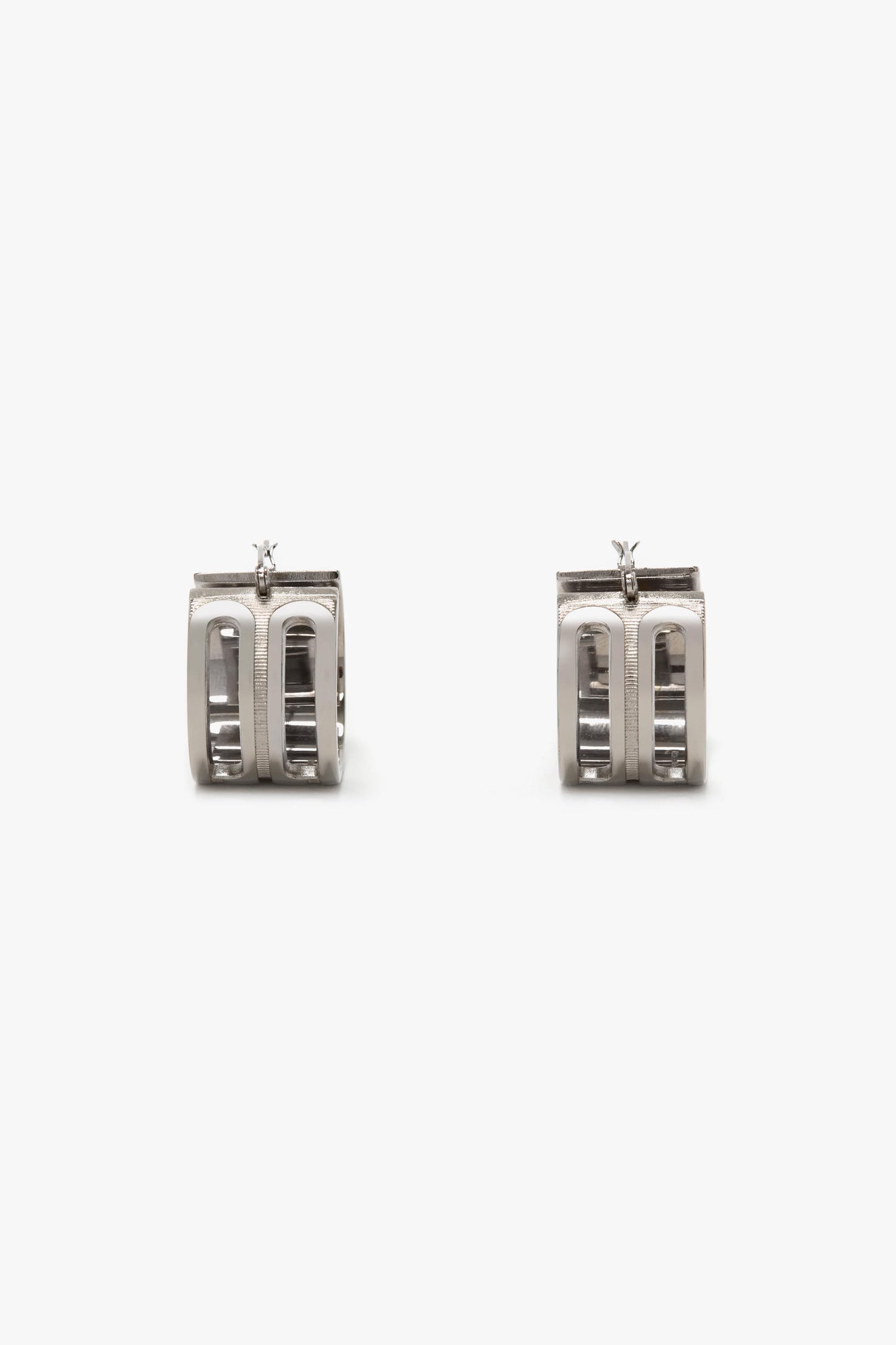 Frame Hoop Earrings In Silver