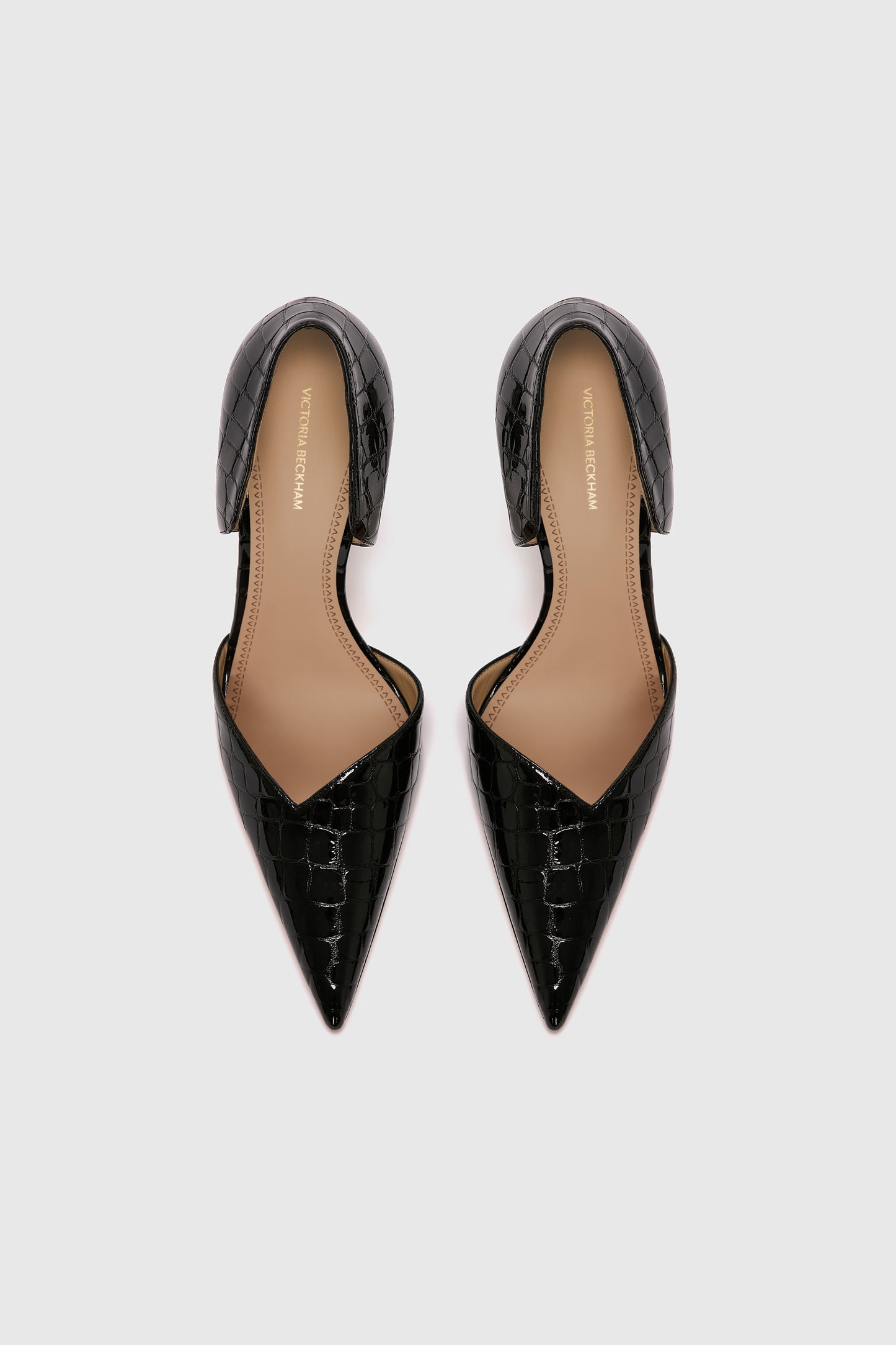 Victoria Angle D'Orsay Pump 115 Croc Embossed Leather