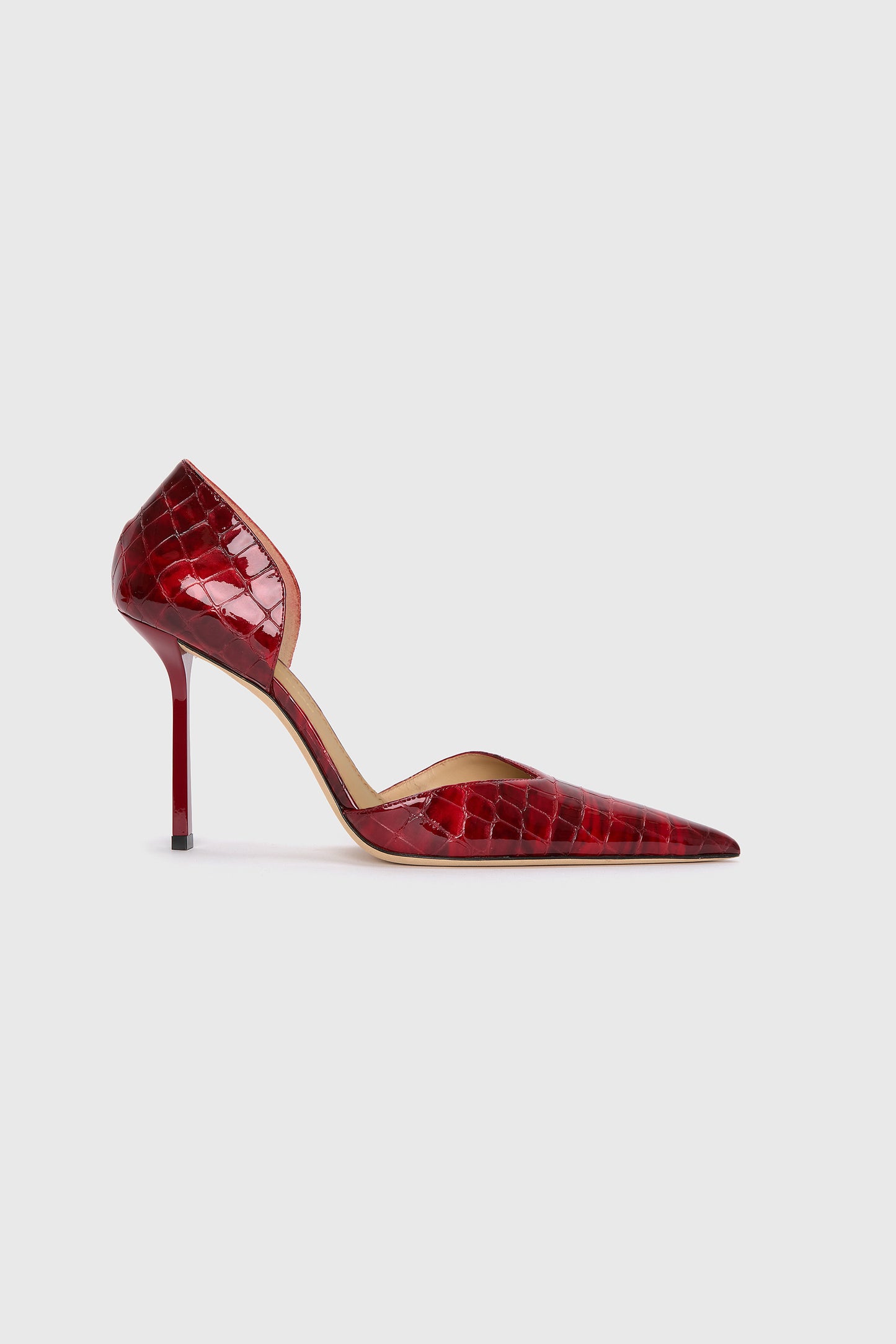 Victoria Angle D'Orsay Pump 115 Croc Embossed Leather