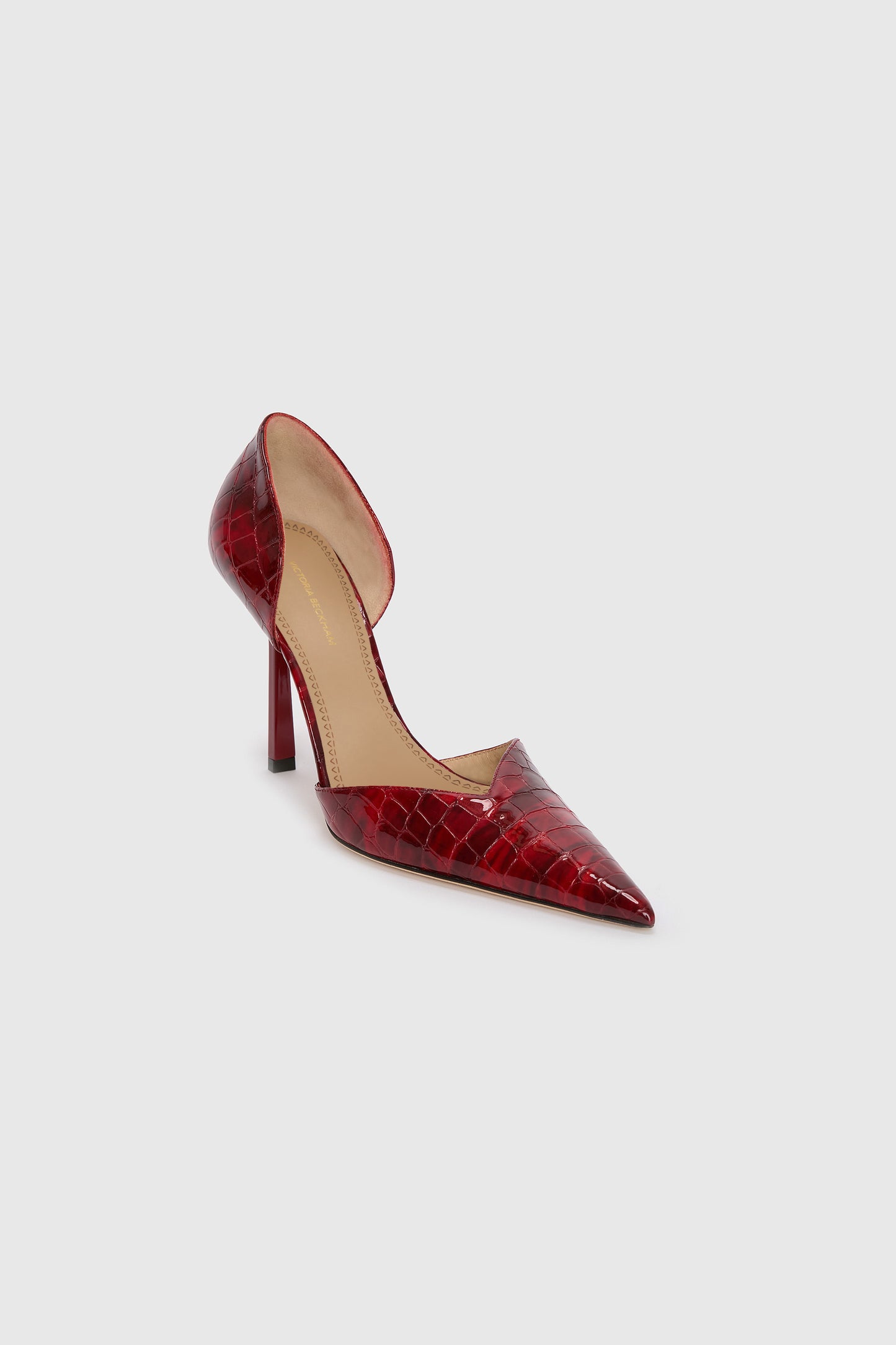 Victoria Angle D'Orsay Pump 115 Croc Embossed Leather