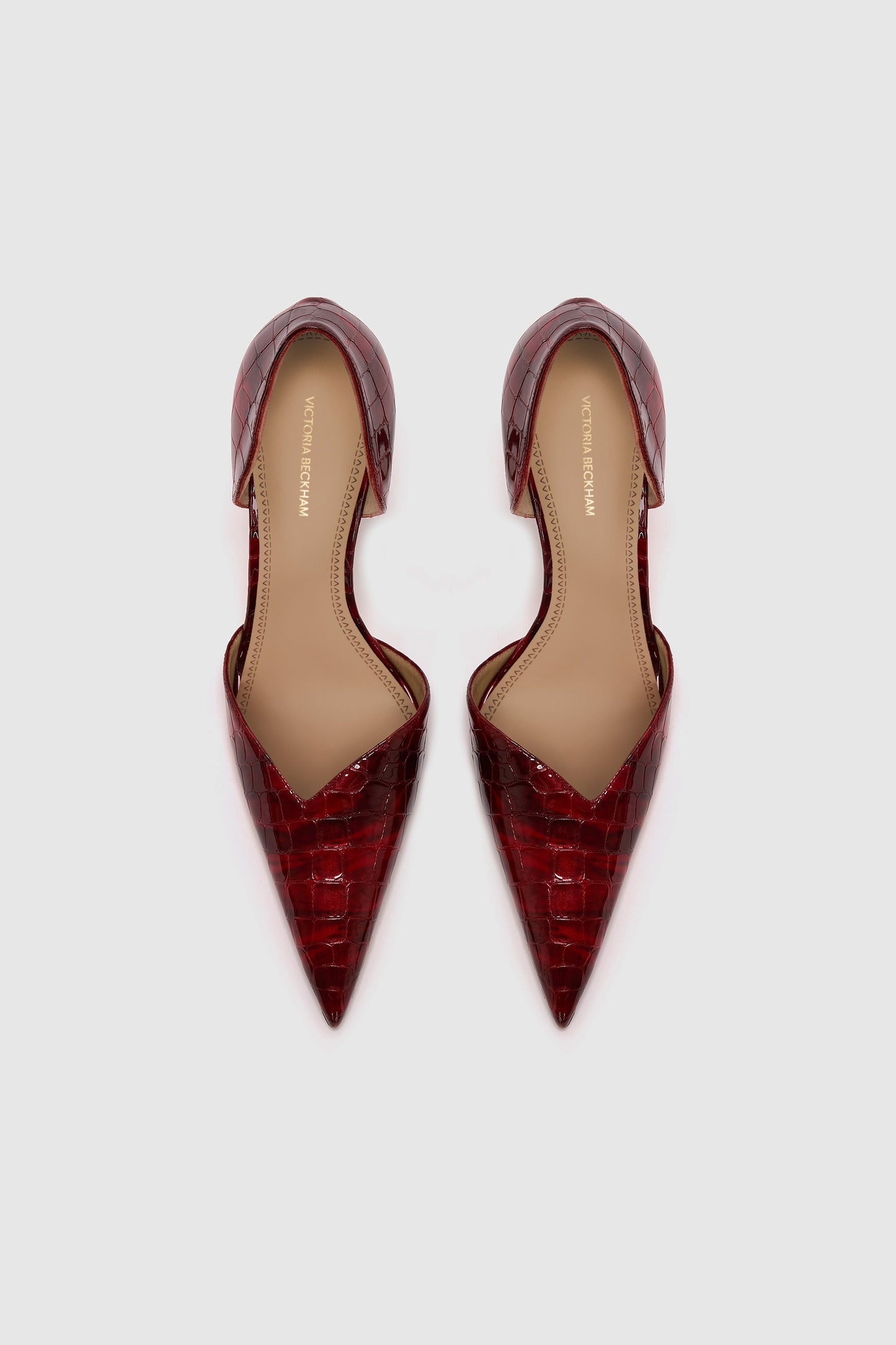 Victoria Angle D'Orsay Pump 115 Croc Embossed Leather