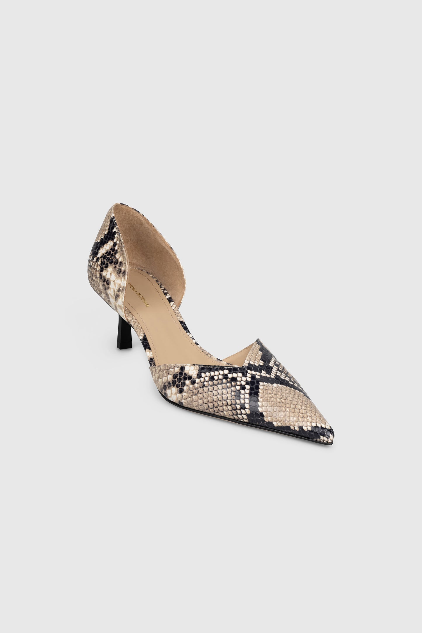 Victoria Angle D'Orsay Pump 55 Snake Print Leather