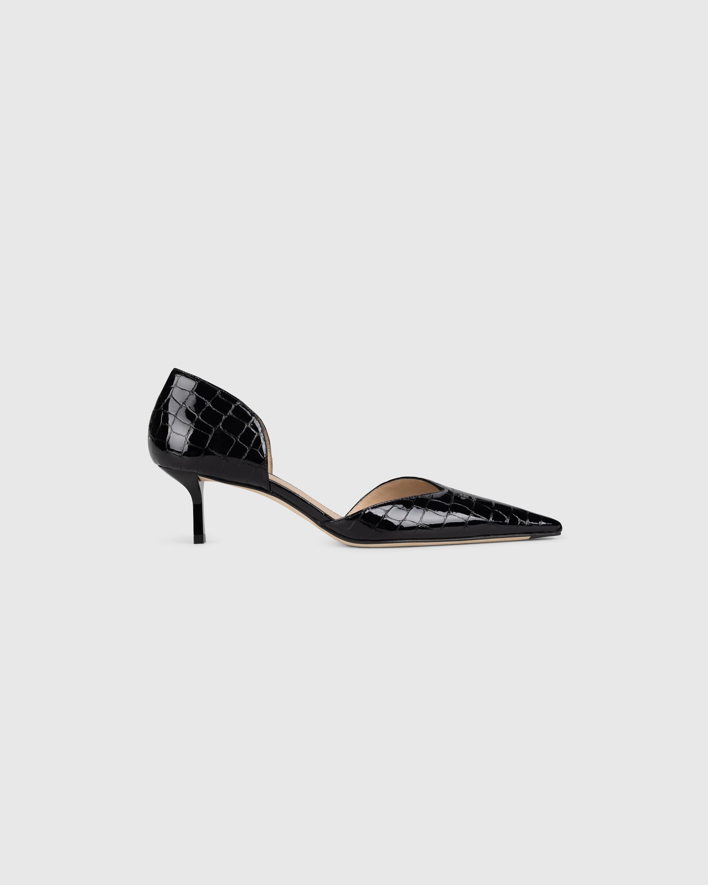 Victoria Angle D'Orsay Pump 55 Croc Embossed Leather