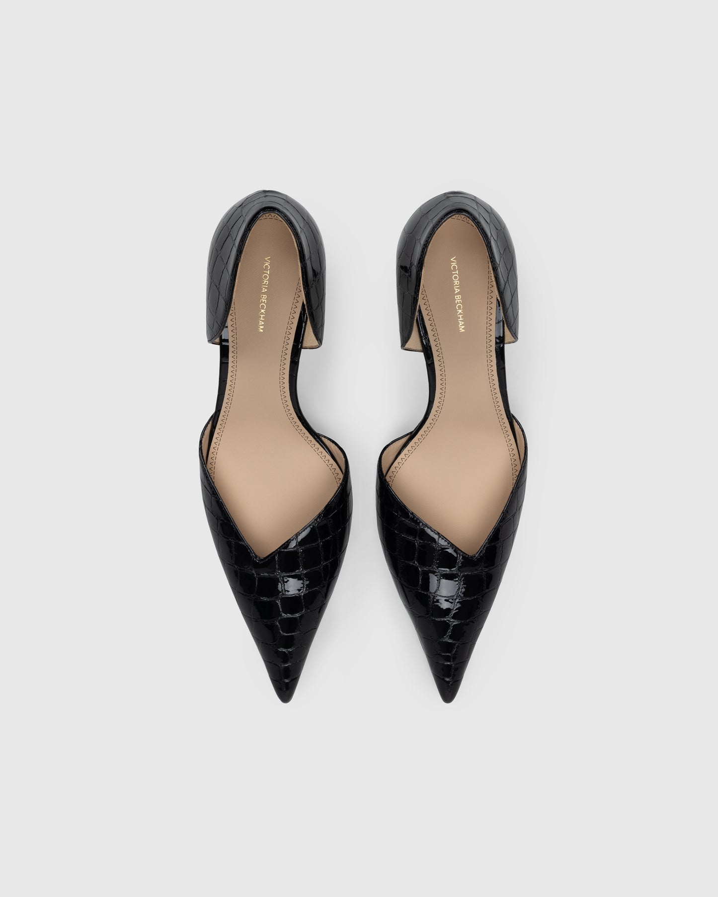 Victoria Angle D'Orsay Pump 55 Croc Embossed Leather