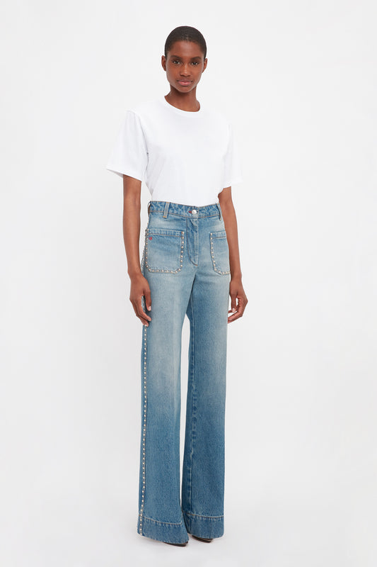 Wideleg denim jeans navy  Weekend Max Mara