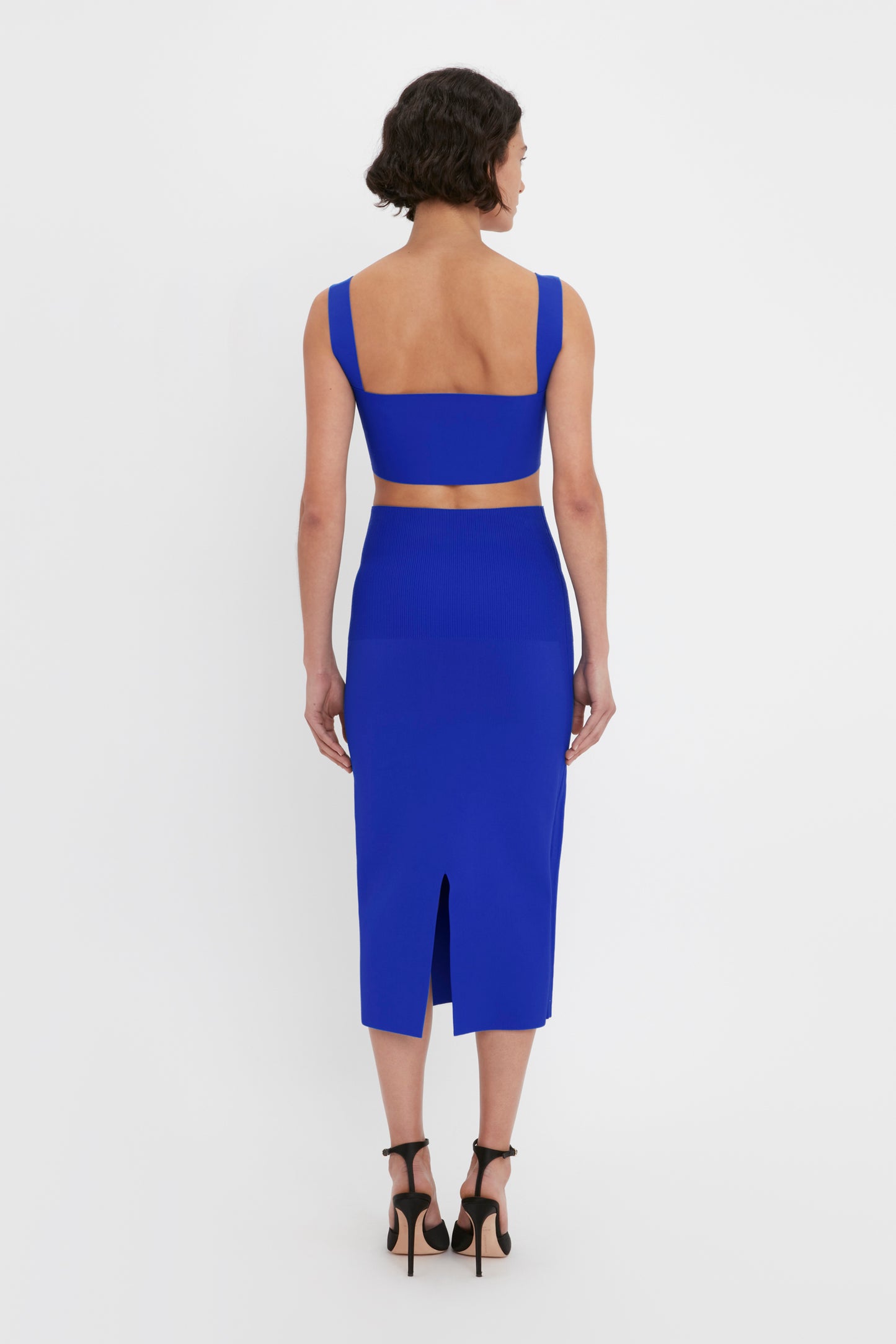 VB Body Fitted Midi Skirt In Cobalt