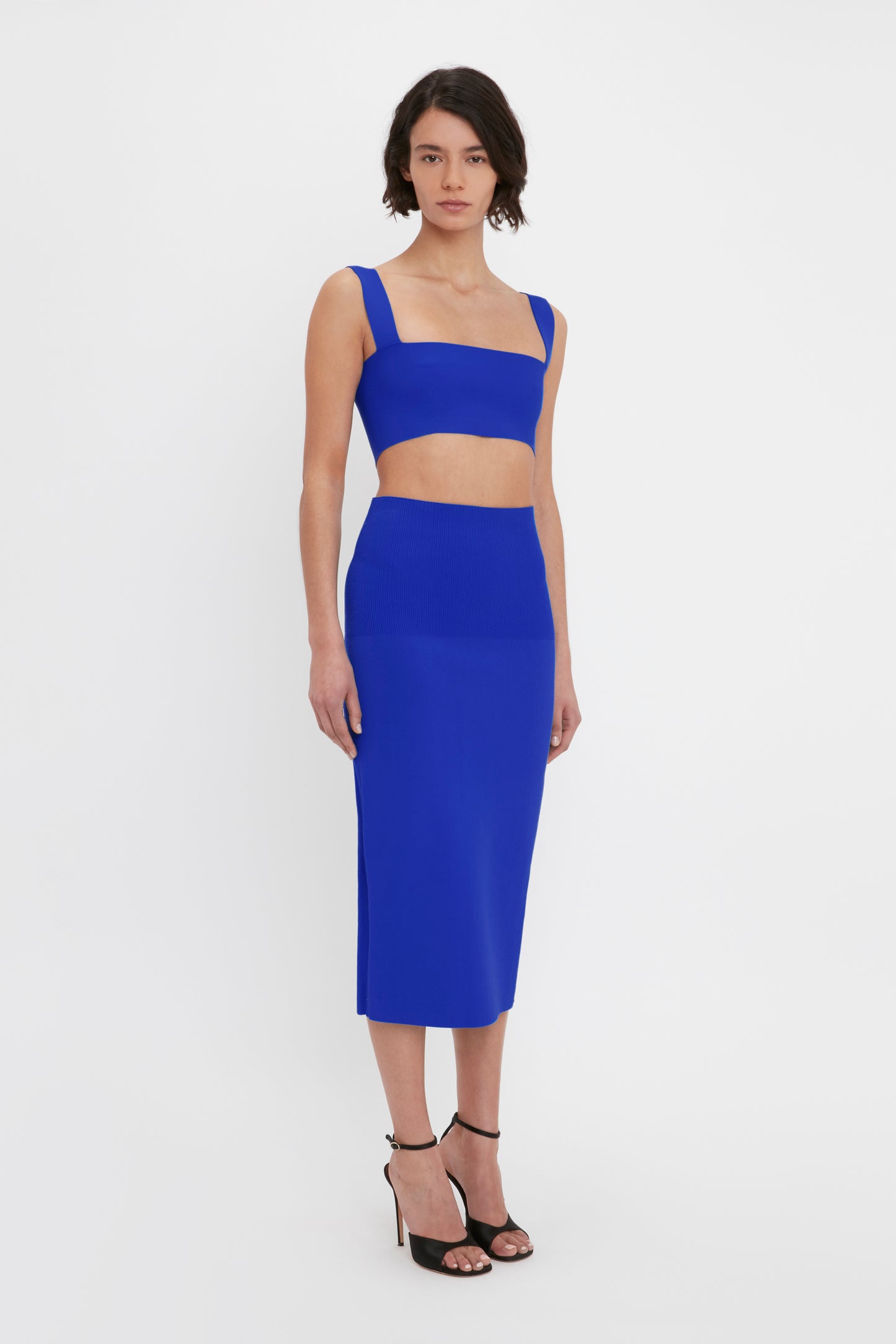 VB Body Fitted Midi Skirt In Cobalt