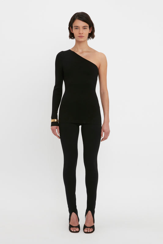 VB Body One Shoulder Top In Black