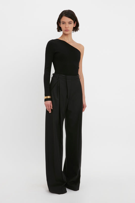 VB Body One Shoulder Top In Black