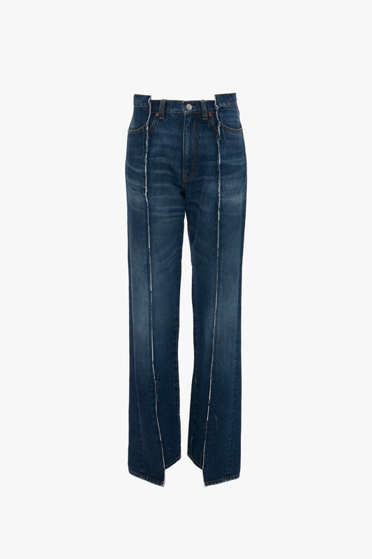 Deconstructed Slim Jean In Dark Vintage Wash