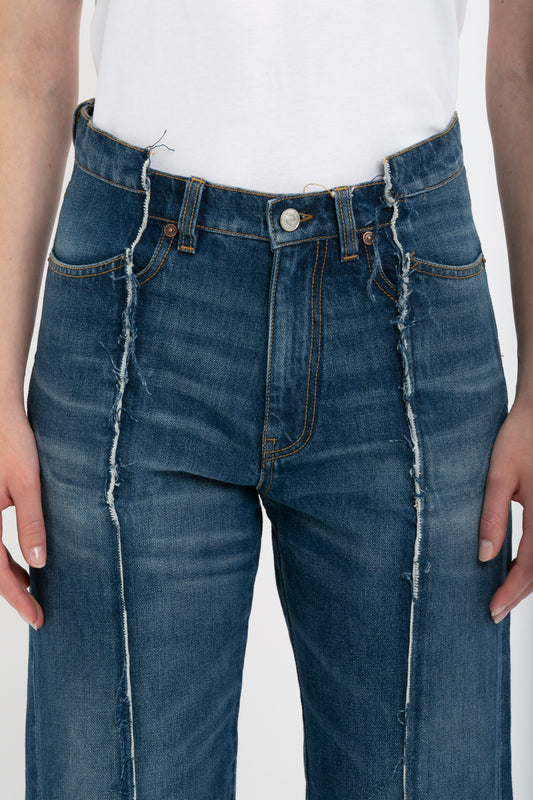 Deconstructed Slim Jean In Dark Vintage Wash