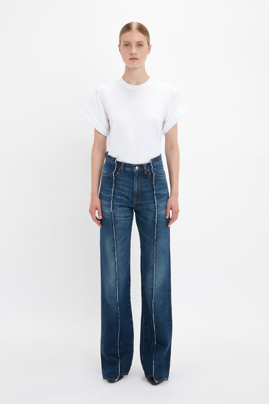 Deconstructed Slim Jean In Dark Vintage Wash
