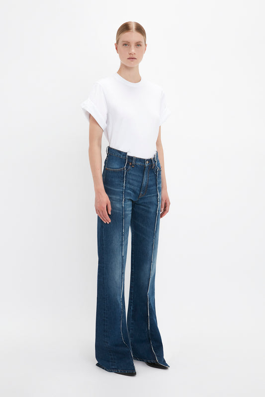 Deconstructed Slim Jean In Dark Vintage Wash