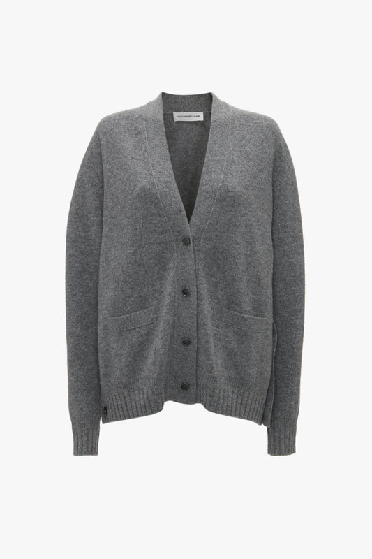 Double Layer Cardigan In Grey Melange