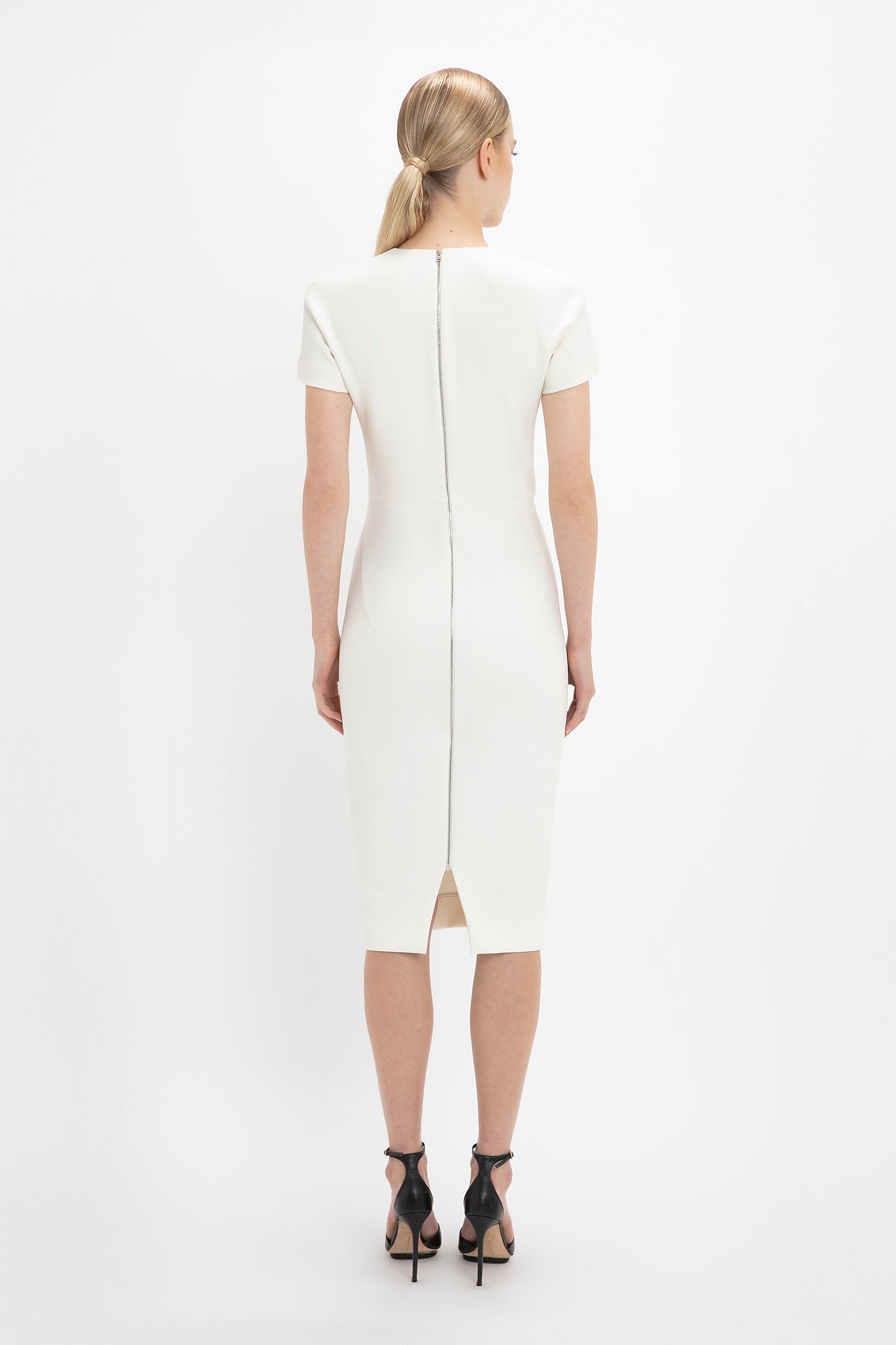 Ivory sales fitted dress