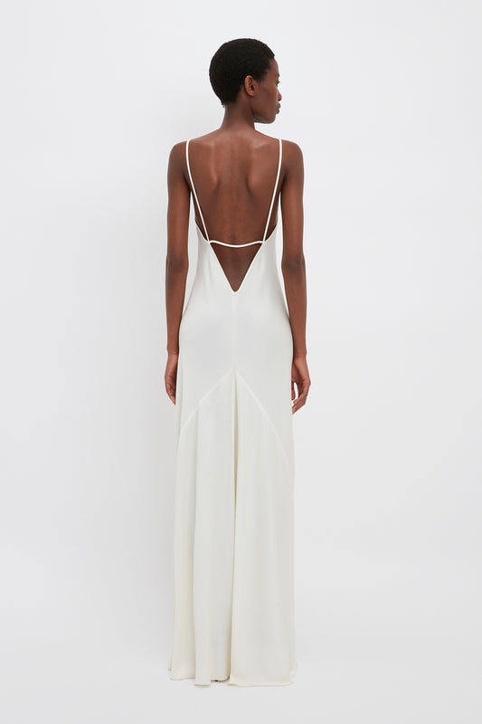 floor-length cami dress in ivory by victoria beckham Lace Cami Dress In Ivory Victoria Beckham