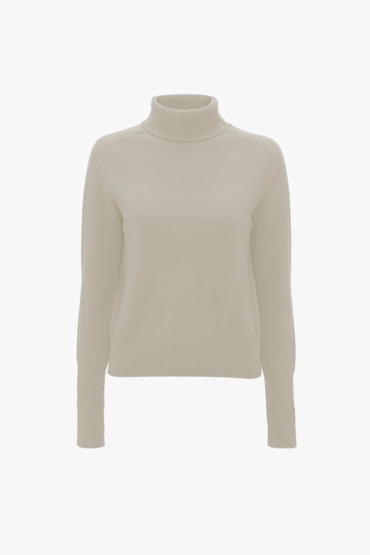Polo Neck Jumper In Ivory
