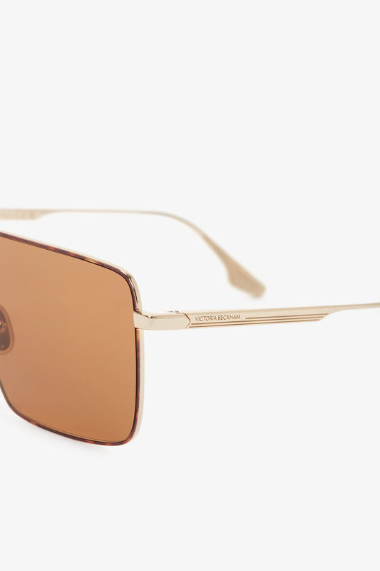 Rectangular Visor In Gold-Caramel