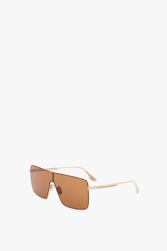 Rectangular Visor In Gold-Caramel