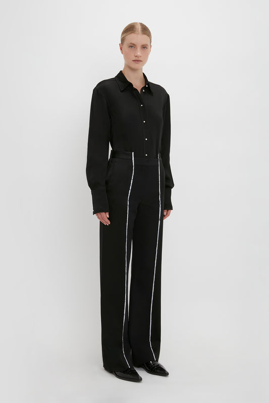 Waistcoat Detail Shirt In Black