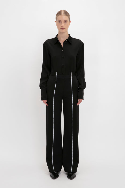 Waistcoat Detail Shirt In Black