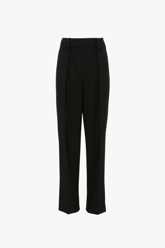 Wrap Front Trouser In Black