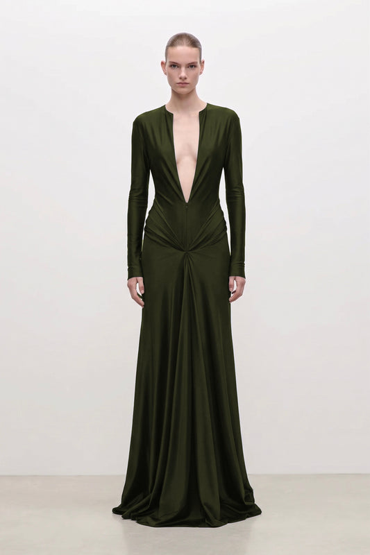 Aida Gown In Dark Green
