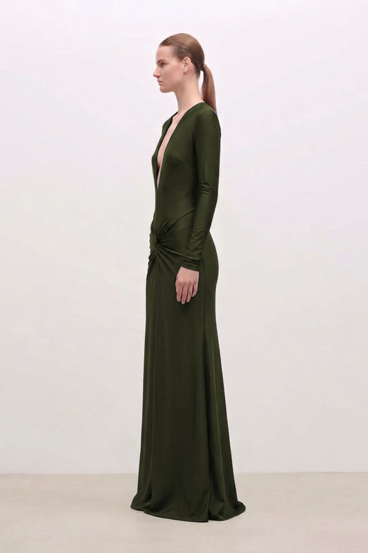 Aida Gown In Dark Green