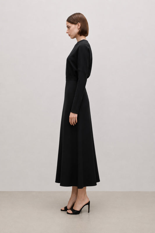 Dolman Midi Dress In Black