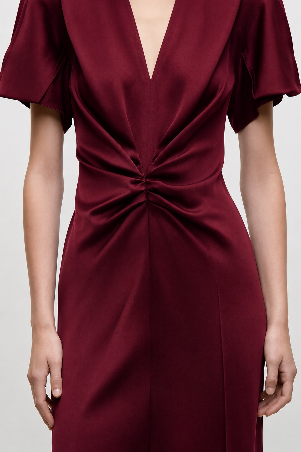 Eve Midi Dress In Burgundy