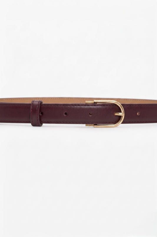 Dorian B Finite Belt In Dark Burgundy Soft Leather