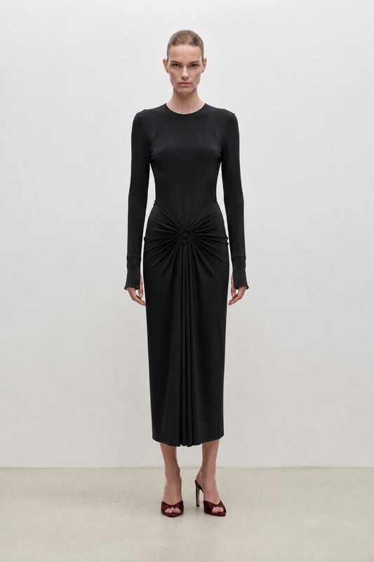 Frances Midi Dress In Black