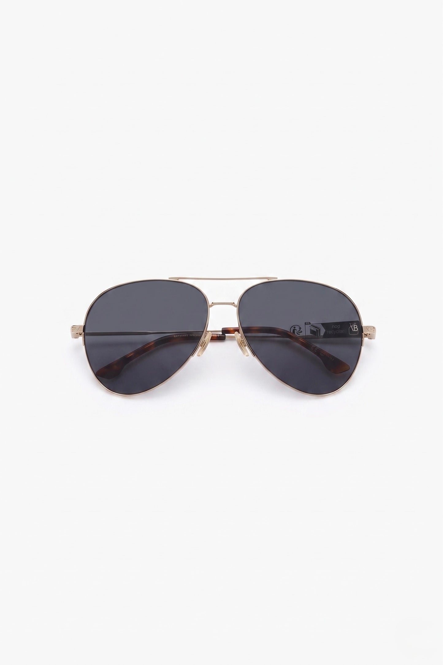 Fine Metal Pilot Sunglasses In Gold Black