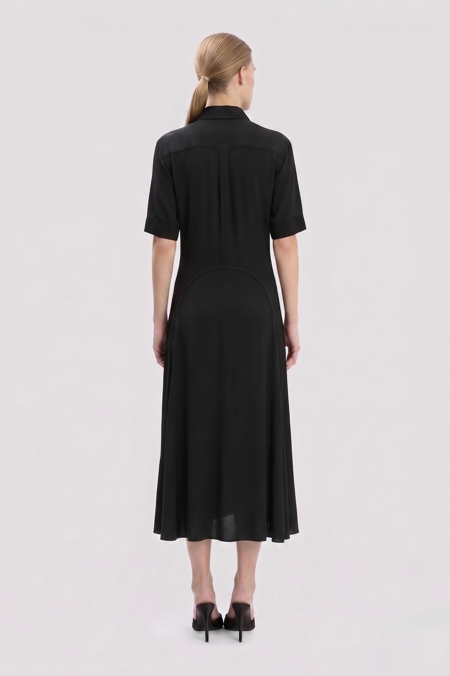 Panelled Midi Dress In Black