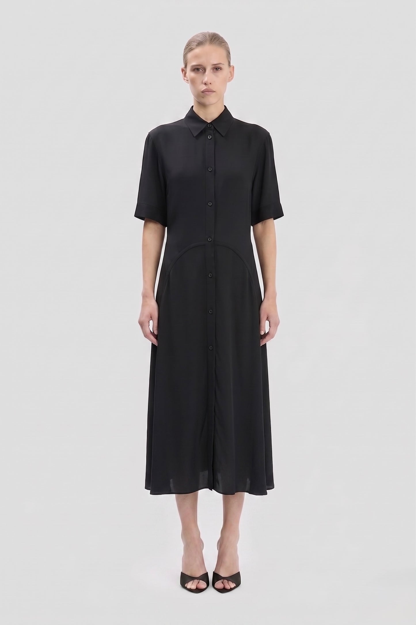Panelled Midi Dress In Black