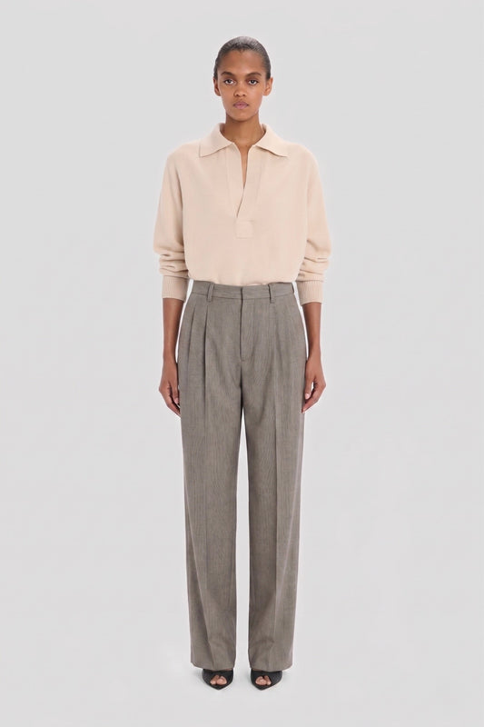 Pleated Trouser In Grey